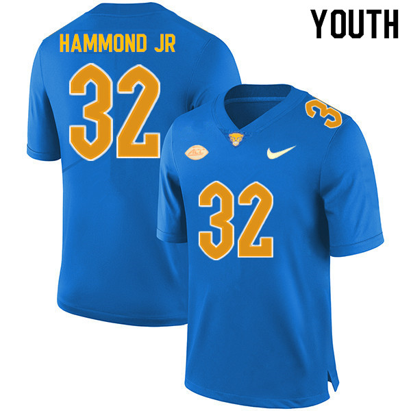 Youth #32 Rodney Hammond Jr. Pitt Panthers College Football Jerseys Sale-Royal